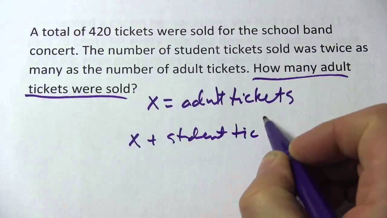 how to solve a word problem with 2 variables