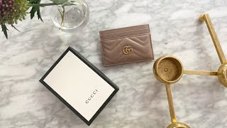 Unboxing Gucci GG Marmont Card Case Dusty Pink Matelassé