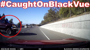 Crazy Swerve Causes A Dangerous Near Miss On Highway #CaughtOnBlackVue