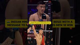 Indian MMA fighter Ariijii Besii with a message to Manipur after his win at MFN 18 last day