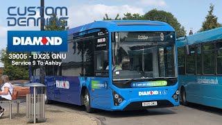 Diamond East Midlands Bus 39005 - BX25 GNU On The 9 To Ashby (Diamonds New Electric Investment)