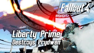 Fallout 4 - Liberty Prime Destroys The Prydwen Via Her Dual Eye Lasers