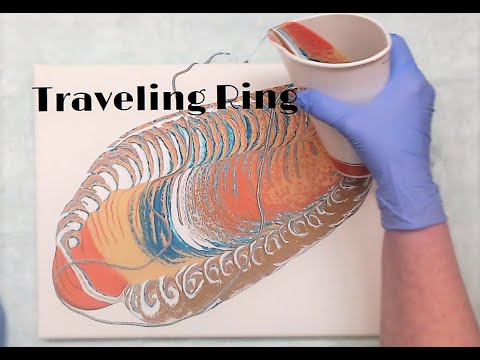 (562) Traveling Ring Pour With Shimmers and Metallics Acrylic Pouring ...