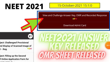 Neet 2021 official Answer key released || How to download Neet 2021 OMR sheet