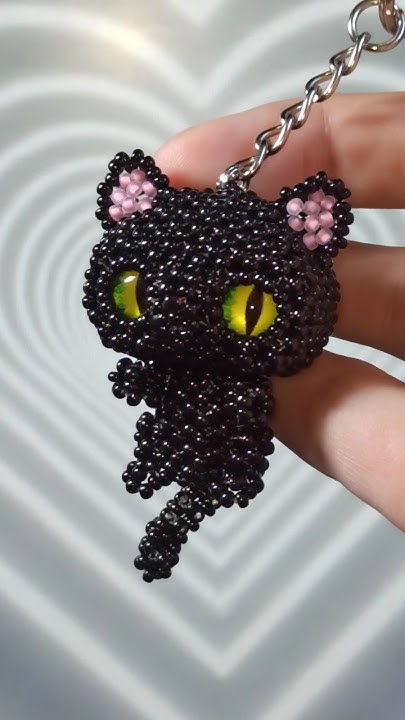 чëрный котик🌙 #бисер #бисероплетение #амигуруми #амигурумиизбисера # ...