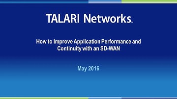 How to Improve Application Performance and Continuity with  an SD-WAN