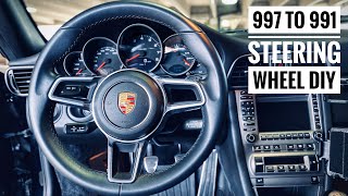 Porsche 997 to 991 Steering Wheel Upgrade  COMPLETE DIY!!!