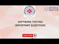 software testing important questions | #importantuestions #jntua