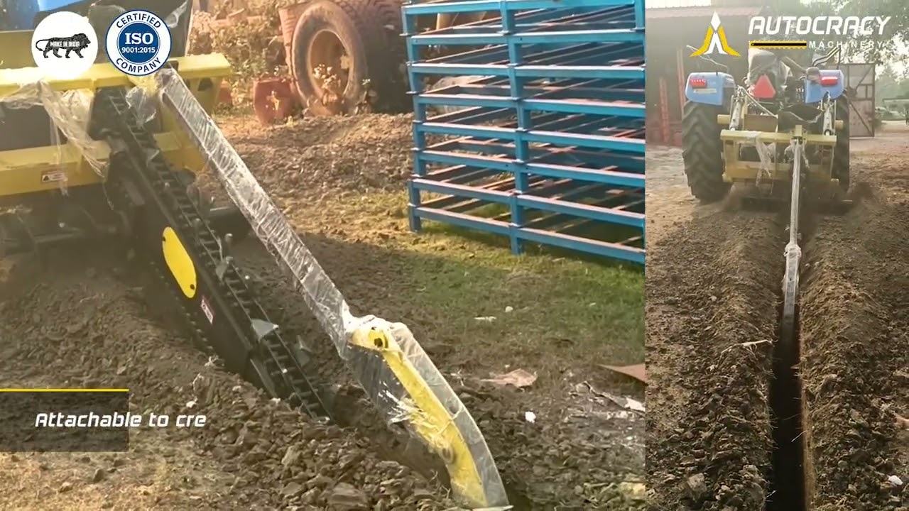 Tractor Mounted Trencher for Agriculture | Water Pipe Line | Compact Rudra 100