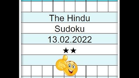 🔊How to Solve The Hindu Newspaper Sudoku 2 Star | Step by Step Solution | 13.02.2022|  Level⭐⭐
