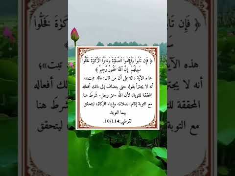 فإن تابوا وأقاموا الصلاة وآتوا الزكاة فخلوا سبيلهم آية وتدبر