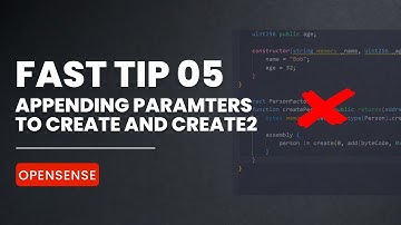 Fast Tip 05: Appending parameters with Create and Create2