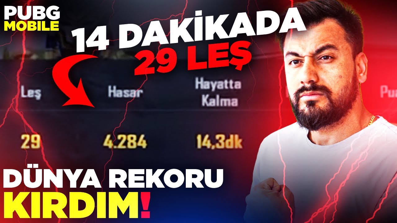 14 DAKİKA DA 29 LEŞ 😱 DÜNYA REKORUNU KIRDIM / Pubg Mobile