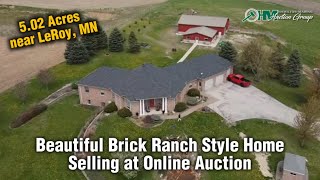 5+/- Acre County Building Site with Beautiful Brick Ranch Style Home For Sale outside of LeRoy, MN