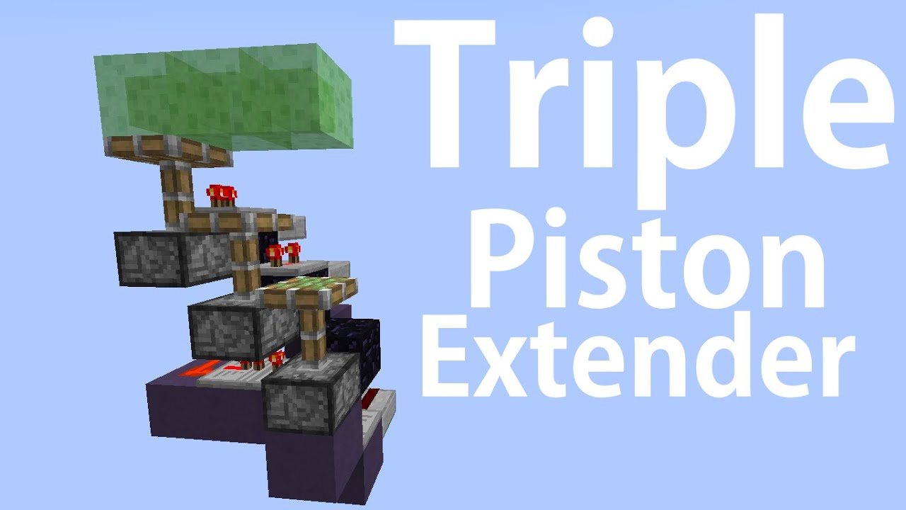photo Minecraft Java Triple Piston Extender minecraft simple triple piston extender tutorial vertical horizontal