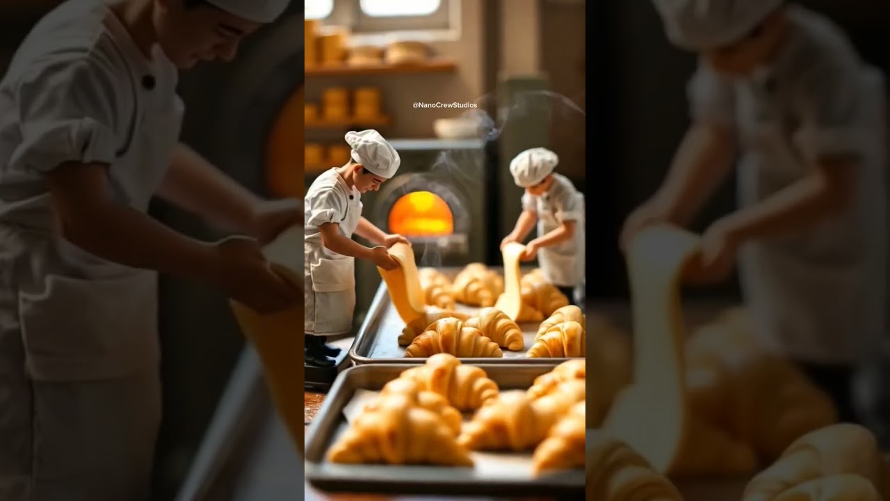 Miniature Bakers Making Freshly Baked Croissants 🥐 