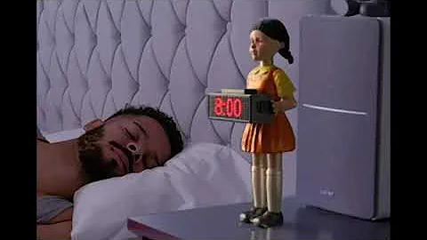 Crazy Squid Game Alarm Clock, Red Light reen Light Creepy Doll,123 Wooden Man Alarm Clock ..🤣😱😂