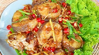 Khmer Food Cooking Chean Chuon Trey - Deep Fried Fish, Ginger and Fermented Soy Bean | Cooking Show