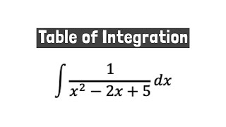 Table of Integration: Integrate 1/polynomial Example 2 | (Ali BA)