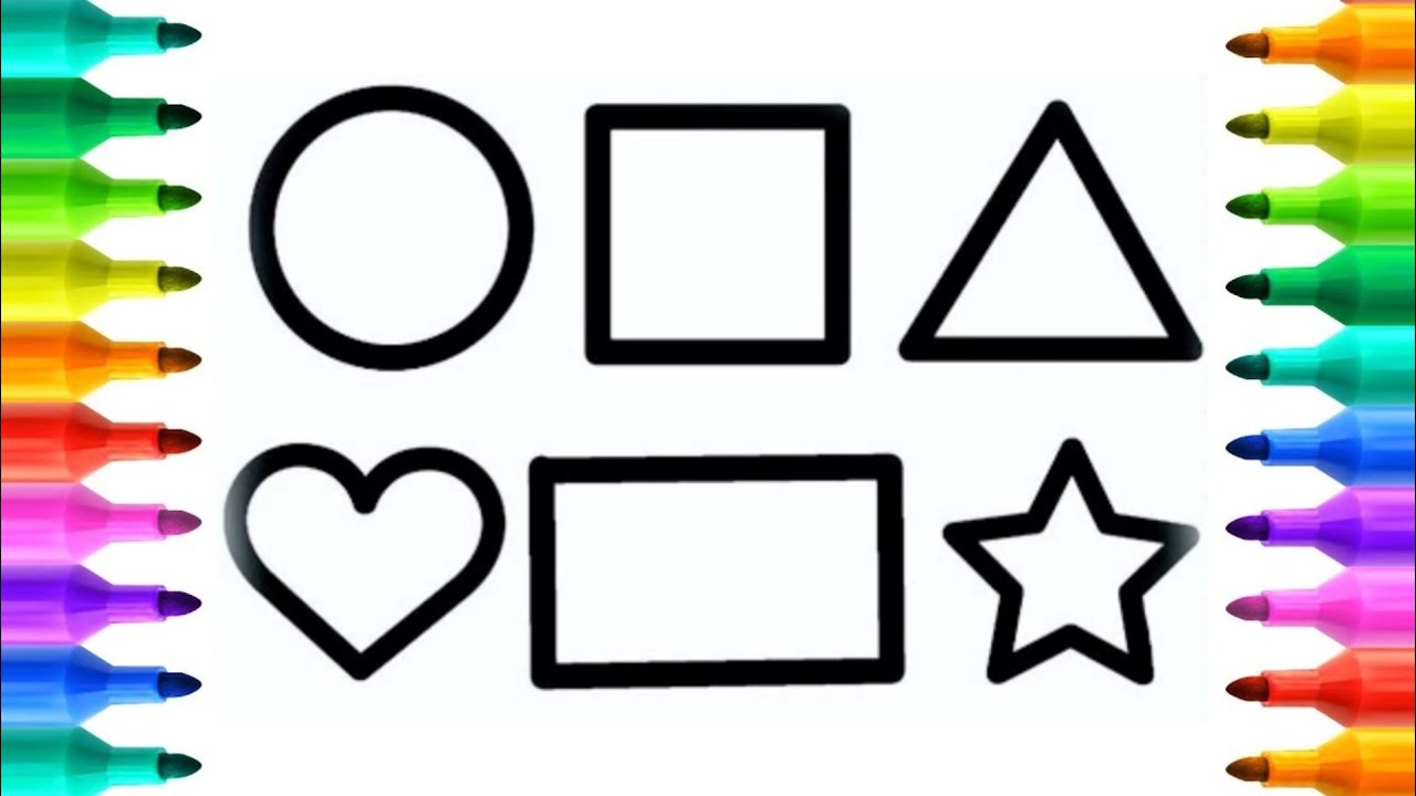 Shapes drawing for kids, Learn 2d shapes, colors for toddlers ...