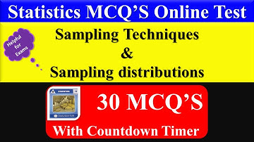 Sampling distribution | Statistics MCQS online test | Part - 11 |