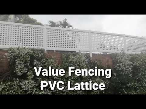 PVC Lattice screen wall raiser fence extension. Square Trellis installation on wall (Value Fencing)