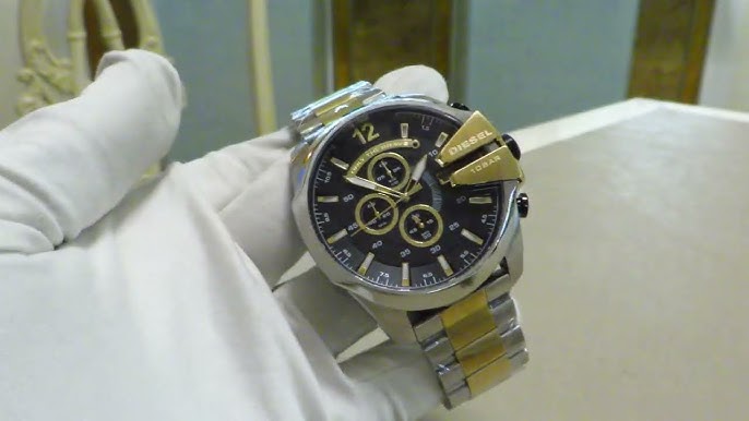 DIESEL Spiked Chronograph Two Tone Stainless Steel Watch DZ4629 - YouTube