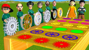Scary Teacher 3D vs Squid Game Put in Key Wooden Wheel Rolling Challenge Who