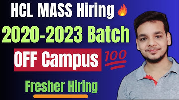 HCL Biggest Hiring | OFF Campus Job Drive | 2021 | 2022 | 2023 Batch Hiring | Fresher Jobs | #jobs
