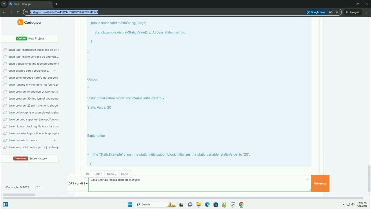 java tutorials initialization block in java - YouTube