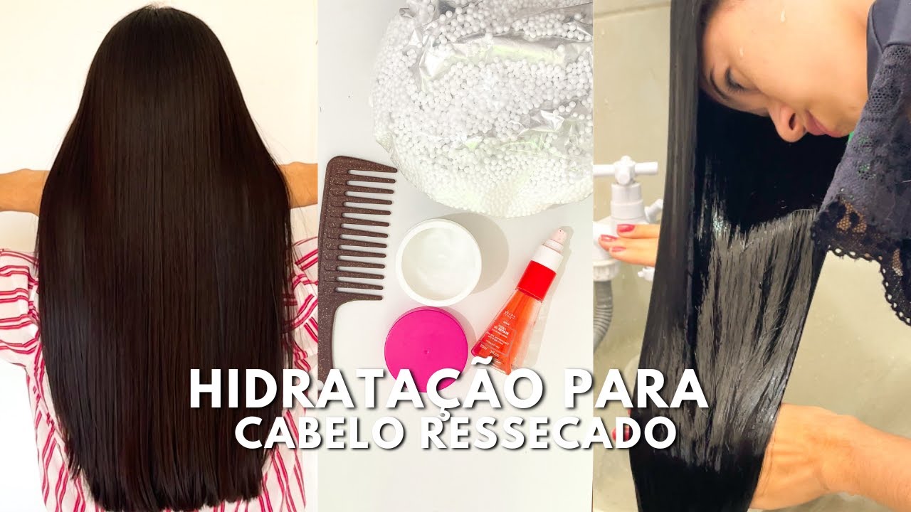 HIDRATAÇÃO PARA CABELO RESSECADO - cabelo de salão em casa - YouTube