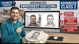 Advanced Embroidery Digitizing Class 2: Photo to Detailed Sketch Stitching