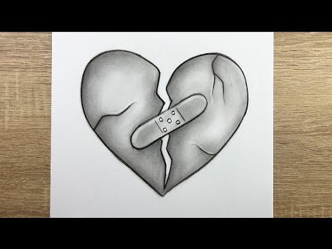Kolay Kırık Kalp Resmi Çizimi Kolay Karakalem Çizimleri Adım Adım Nasıl Çizilir