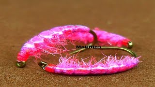 Fly Tying Killer UV Pink Grayling Scud by Mak 🐟 🐠