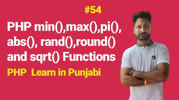 PHP min(), max(), pi(), abs(),sqrt(), rand() and round() Functions.