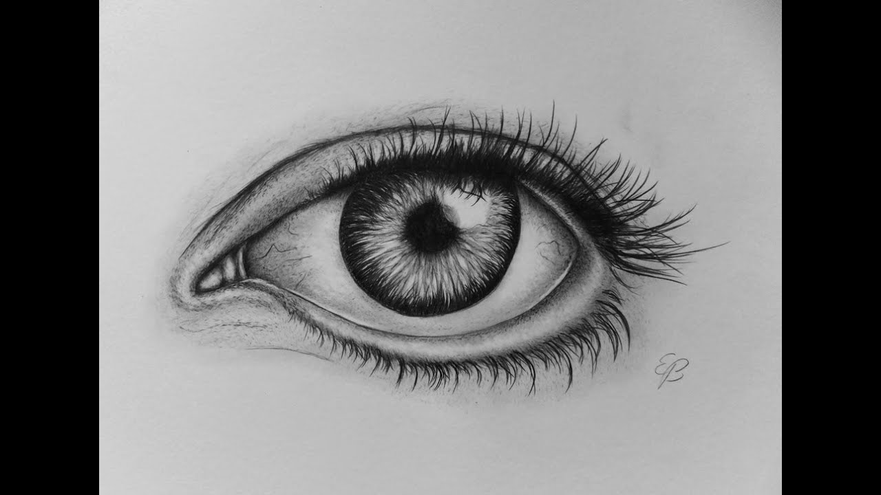 Realistic eye drawing tutorial step by step 2015! - YouTube