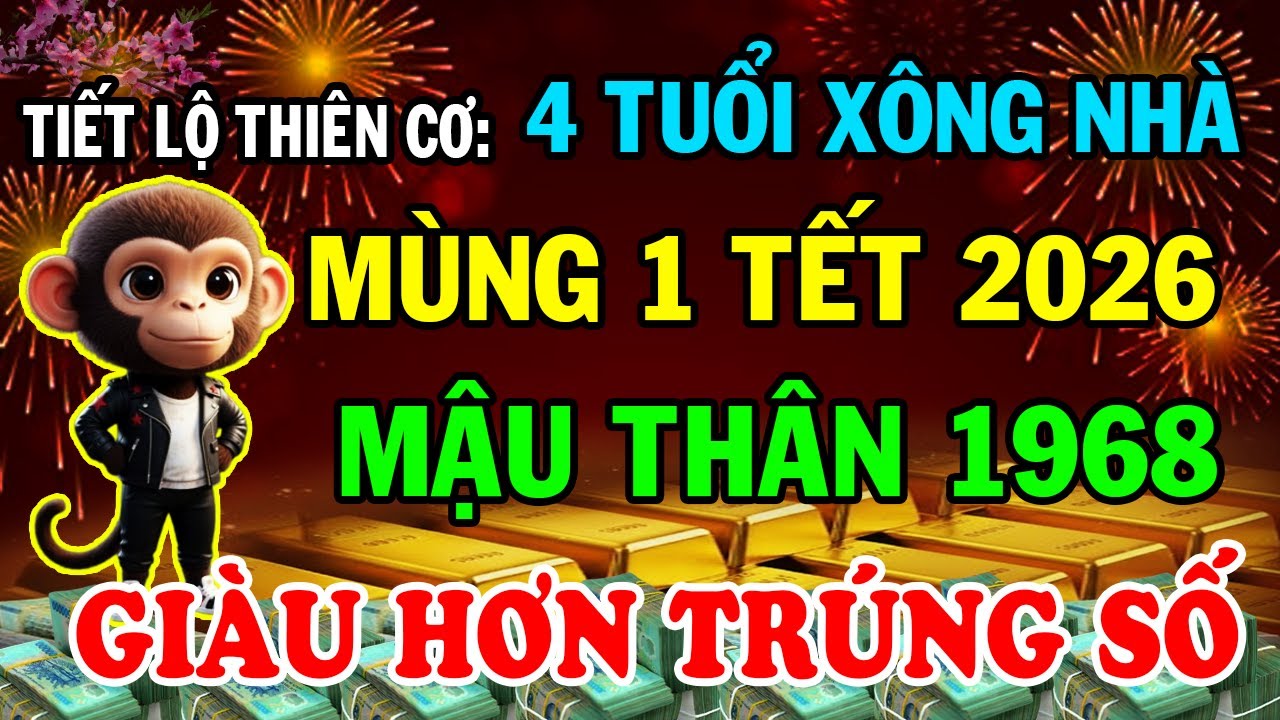 Tiết Lộ Thiên Cơ: 4 Tuổi Xông Nhà Tết 2026 Giúp Mậu Thân 1968 Giàu Hơn Trúng Số Đỏ Cả Năm