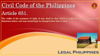 What Must Be The Width Of The Easement Of Right Of Way? | Civil Code Article 651