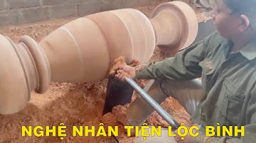 Xưởng tiện Lộc Bình. Cùng xem cách các nghệ nhân tiện lục bình nguyên khối