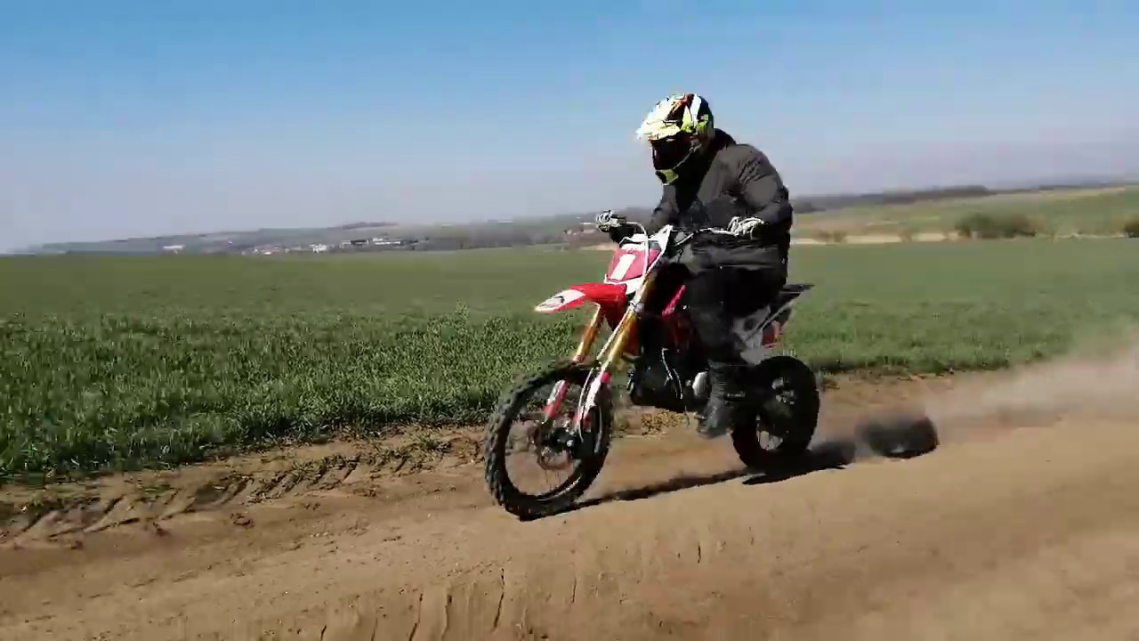 Riding on pitbike WPB 155 RACE