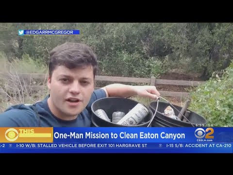 Man Take On Litter At Eaton Canyon