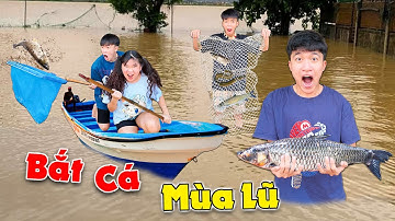 Thử Thách Bắt Cá Mùa Mưa Lũ Ngoài Đồng Nướng Siêu Ngon | Anh Tóc Xoăn