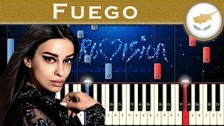 Eleni Foureira - Fuego (Cyprus 2018) | Piano tutorial | Eurovision Song Contest + MIDI