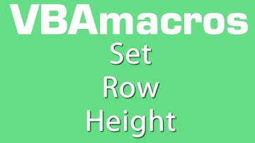Set Row Height - VBA Macros - Tutorial - MS Excel 2007, 2010, 2013