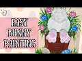 Step by step easy bunny painting  beginner acrylic painting tutorial