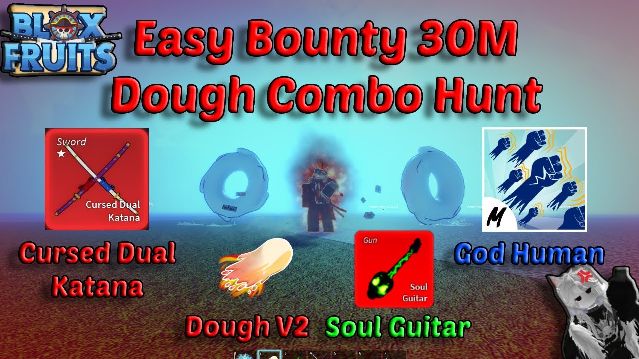 60M Bounty Pirates  God Human + CDK/Dark Blade + Portal/Rumble Combo (Blox  Fruits Bounty Hunting) 