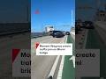 Moment Waymos create traffic jam on Miami bridge