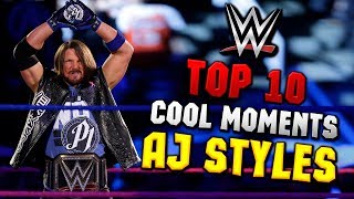 Wwe Top 10 Cool Moments Aj Styles - Epic Kick In The Jump