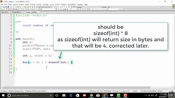 121 Count set bits   Using bitwise AND and left shift