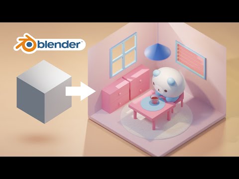 【blender初心者】クマと部屋／家具をモデリング！